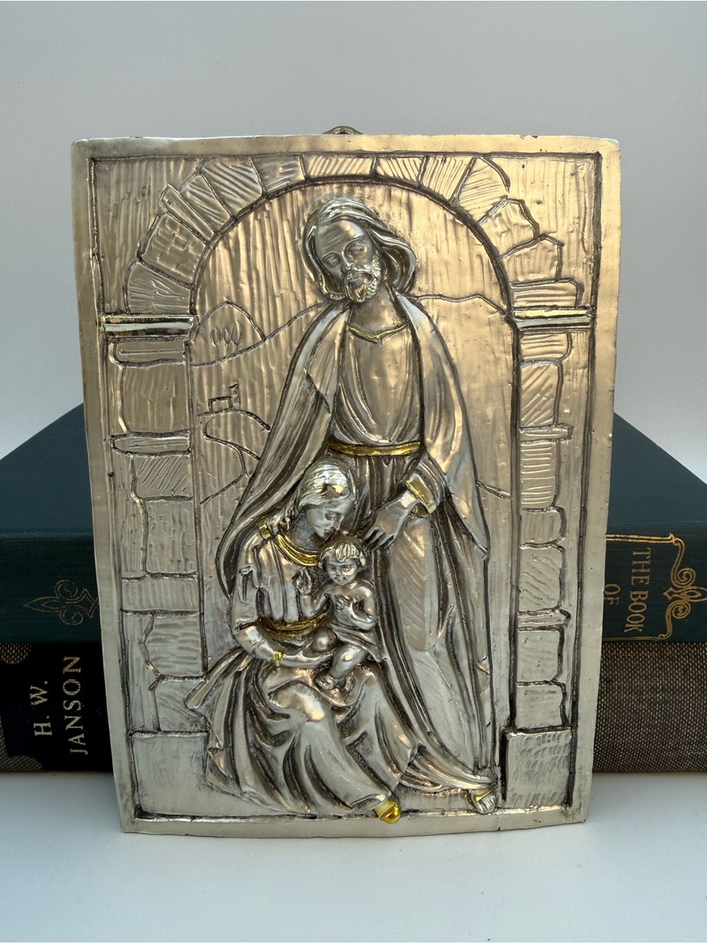 Vintage Made in Italy Christianity Religious Holy Family Plaque 7x5”